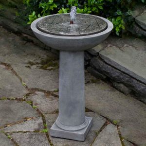 HYDRANGEA LEAVES BIRDBATH FOUNTAIN